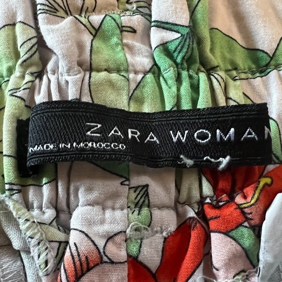 Zara Flower Pattern Coulotte Pant - Picture 2 of 5
